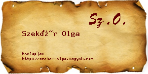 Szekér Olga névjegykártya