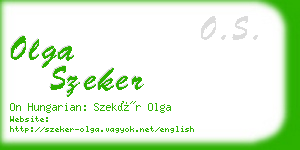 olga szeker business card